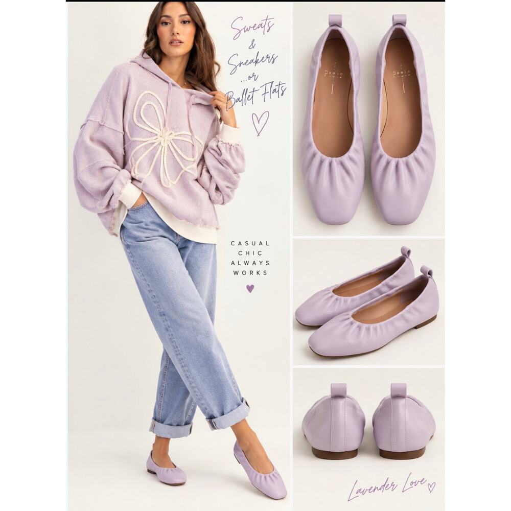 Paolo - Newry-L- Nappa Leather Ballet Flats - Lavender